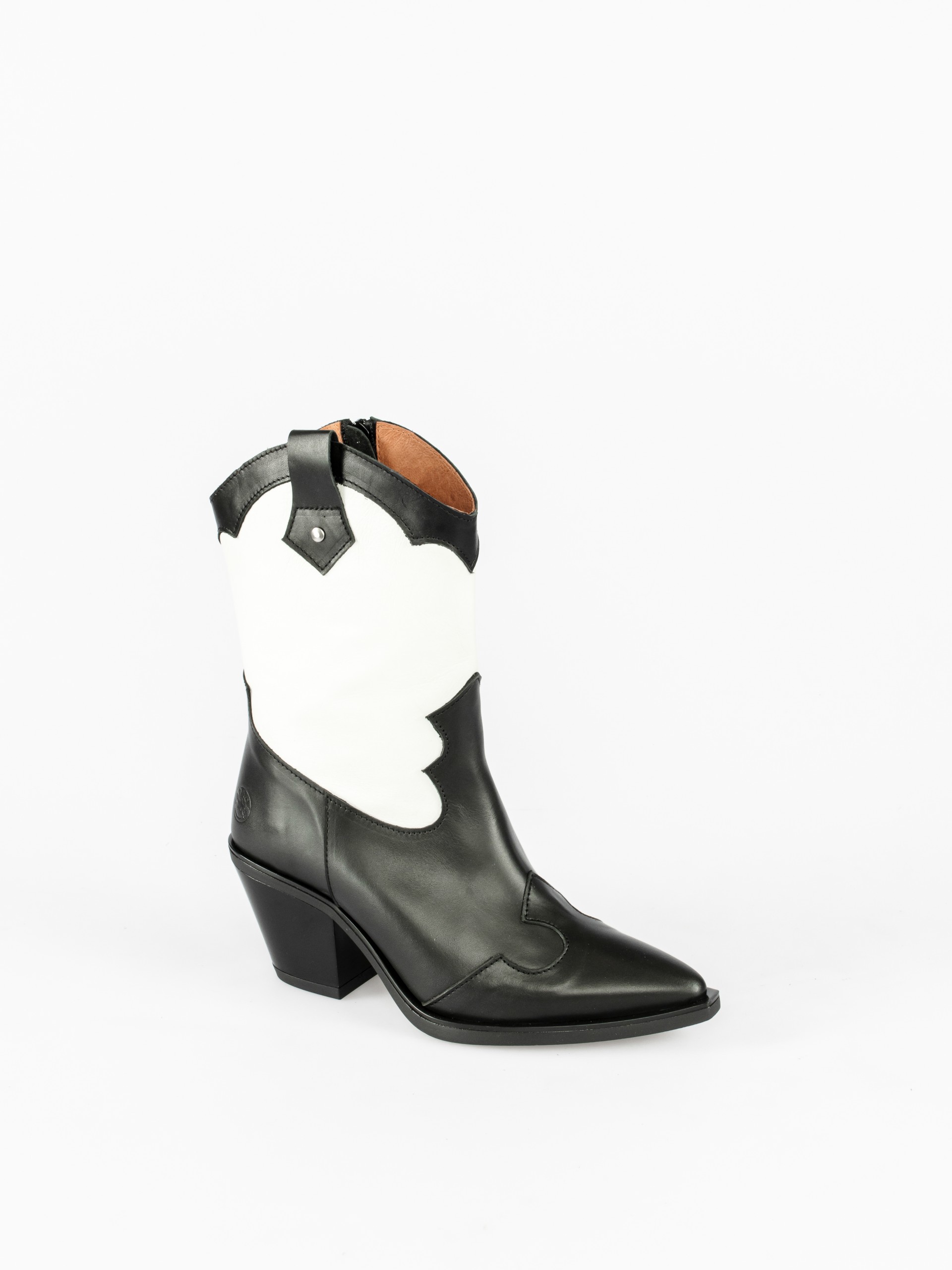 Cowboy Style Boots with White Panel