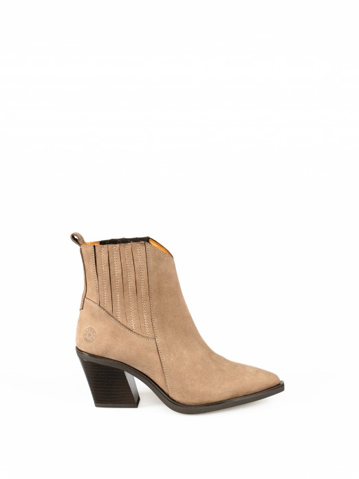 Tall Nobuk Ankle-Boots with Elastics