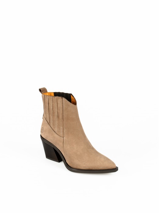 Tall Nobuk Ankle-Boots with Elastics