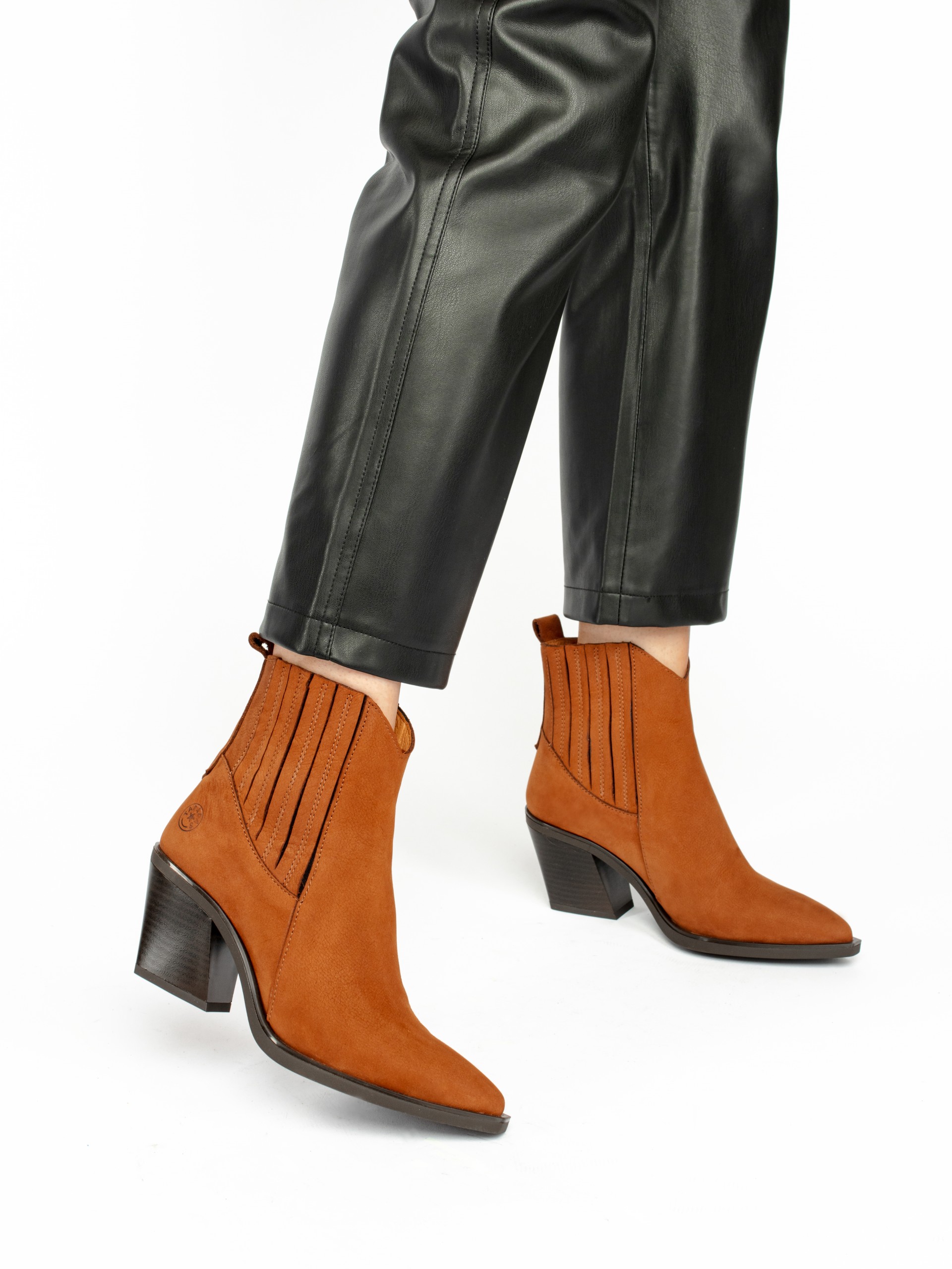 Tall Nobuk Ankle-Boots with Elastics