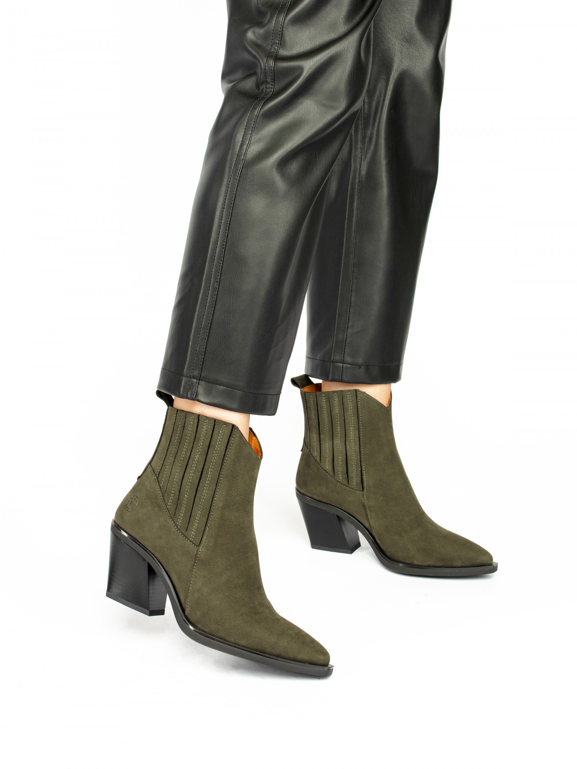 Tall Nobuk Ankle-Boots with Elastics