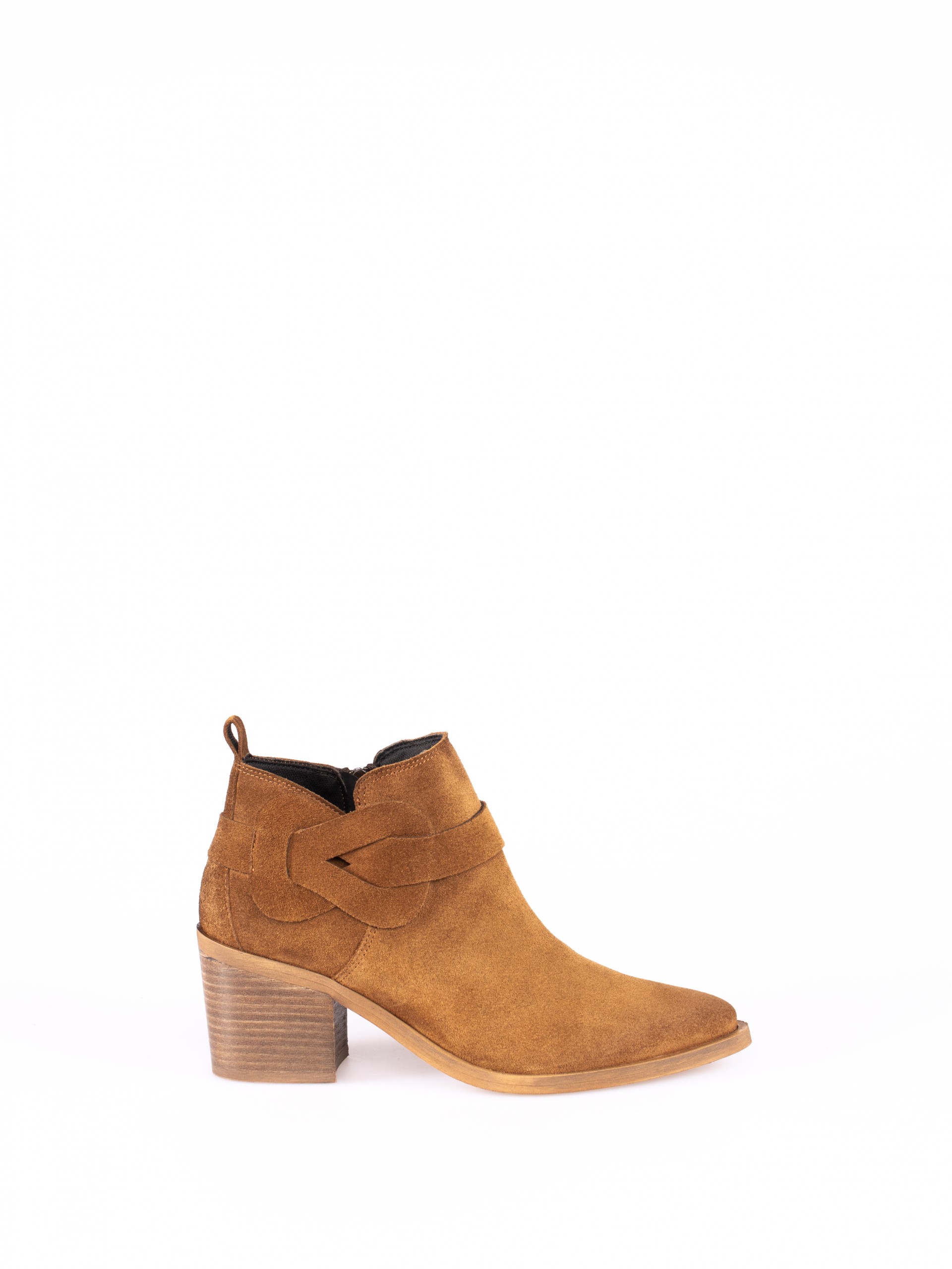 Suede High Heel Ankle Boots with Detail
