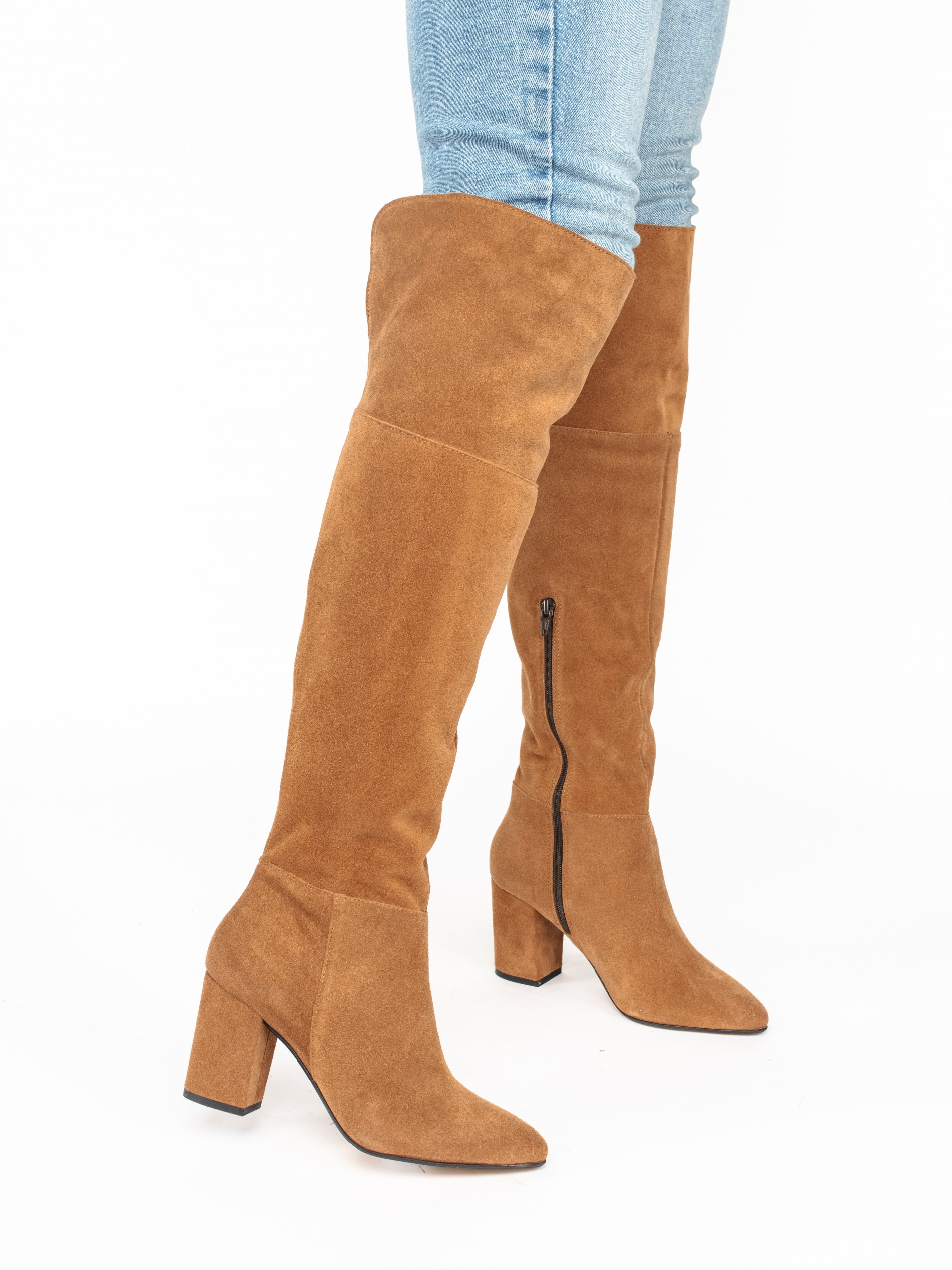 High-Heel Over the Knee Boots in Suede