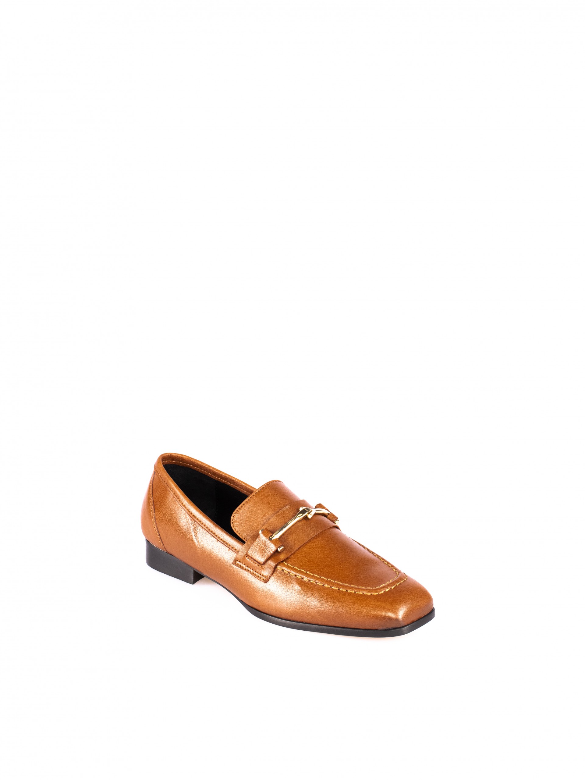 Leather Moccassins with Gold Appliqué