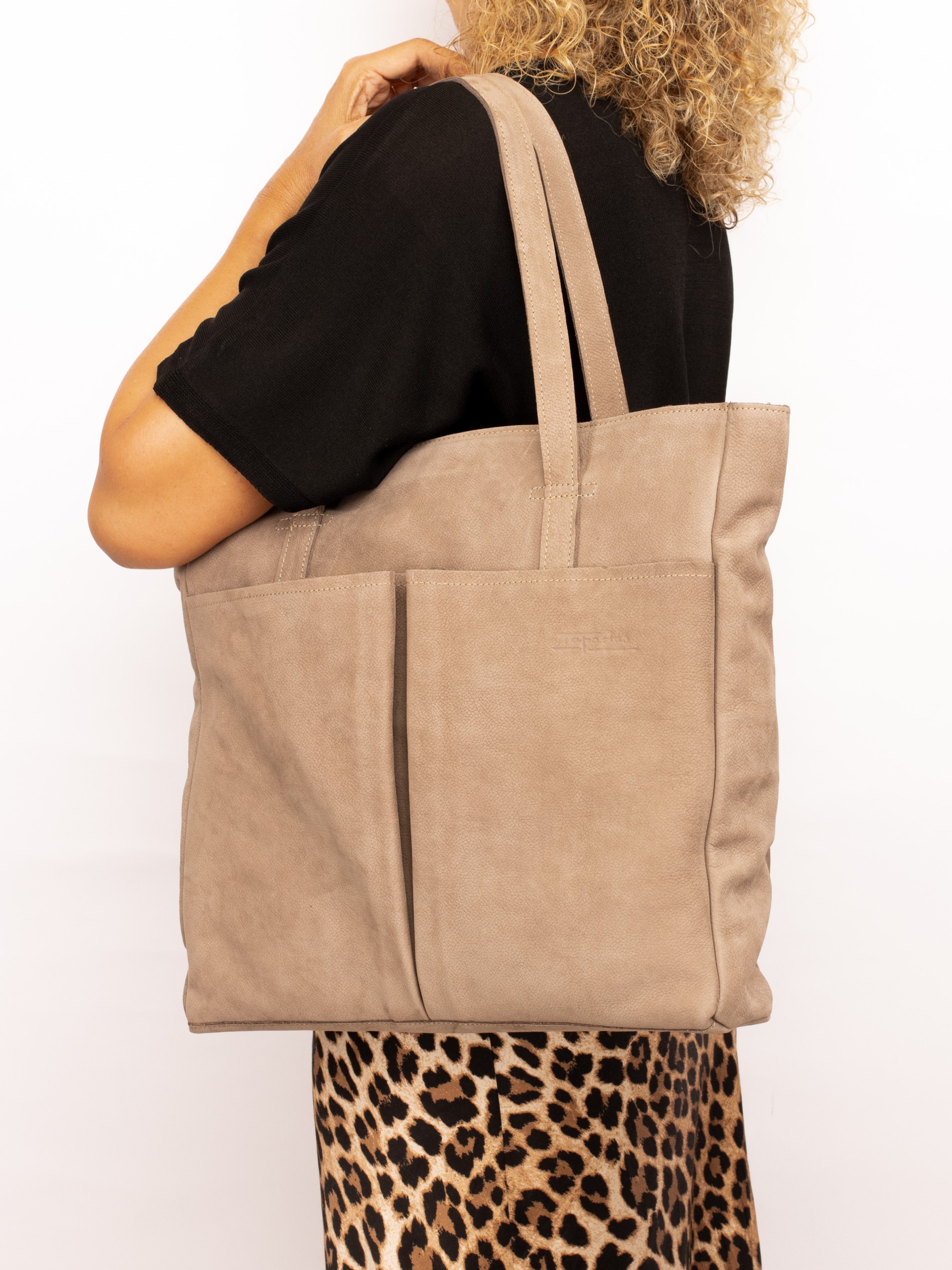 Nobuck Leather Shoulder Bag