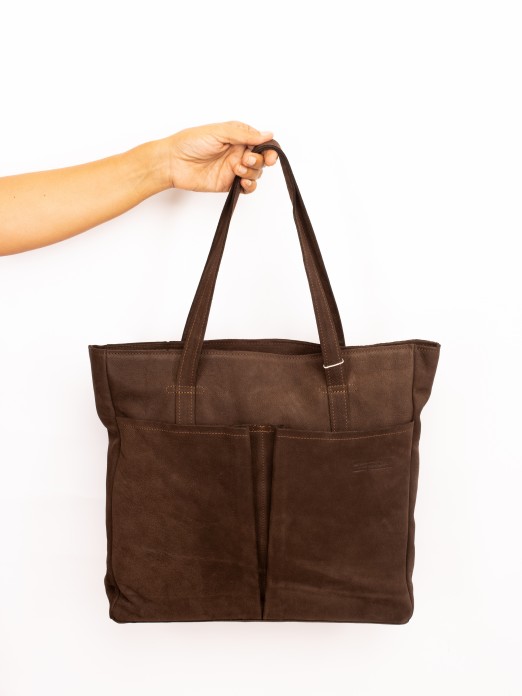 Nobuck Leather Shoulder Bag