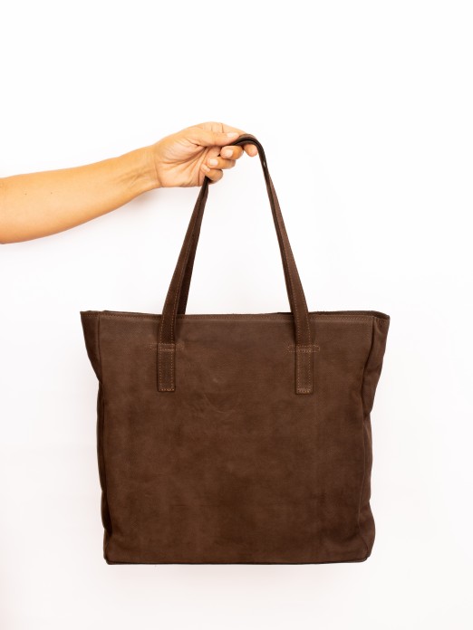 Nobuck Leather Shoulder Bag