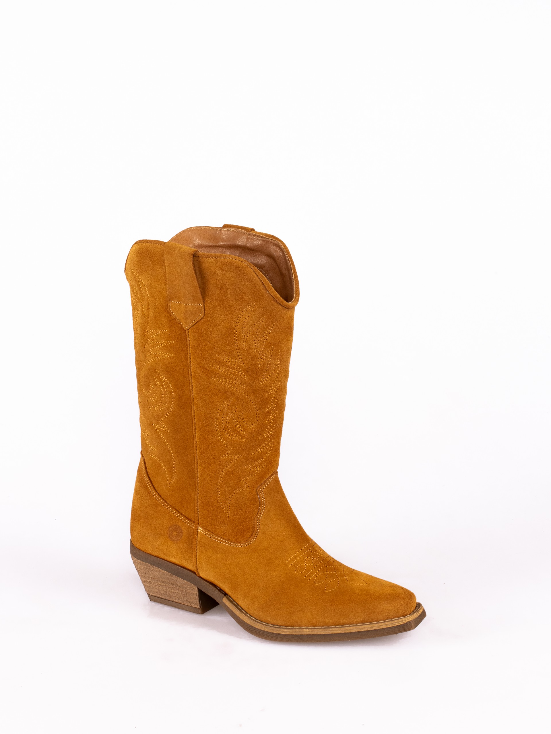 Embroidered Cowboy Suede Boots