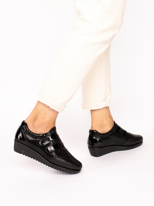 Comfort Croco Effect Leather Shoes