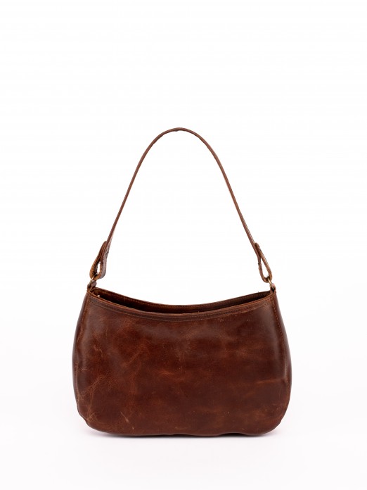 Mini Shoulder Bag in Aged Leather