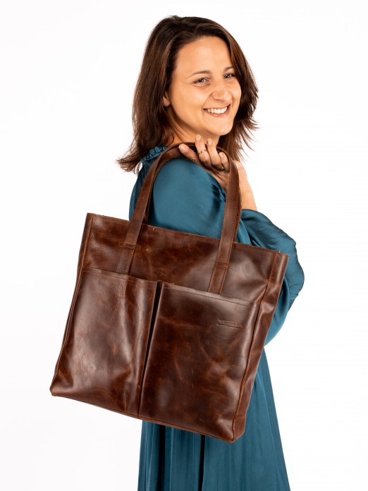 Aged Leather Shoulder Bag