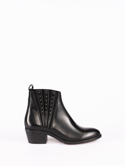 Leather Ankle Boots with Rivets