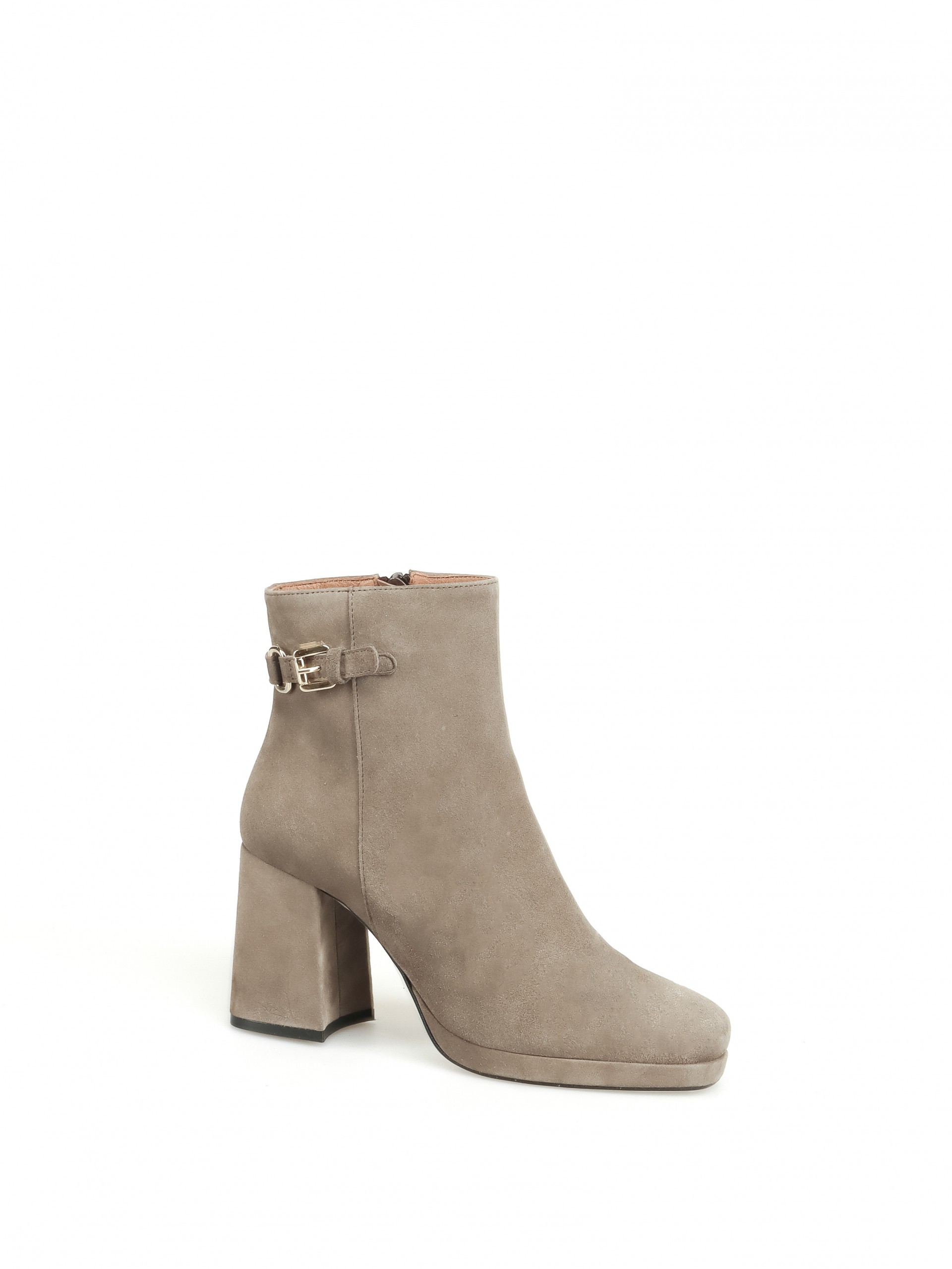High Heel Ankle Boots with a Buckle Detail