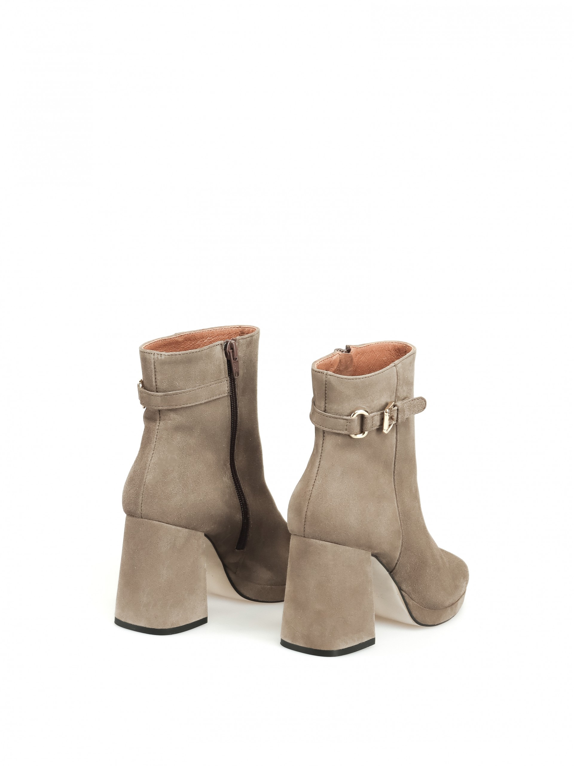 High Heel Ankle Boots with a Buckle Detail