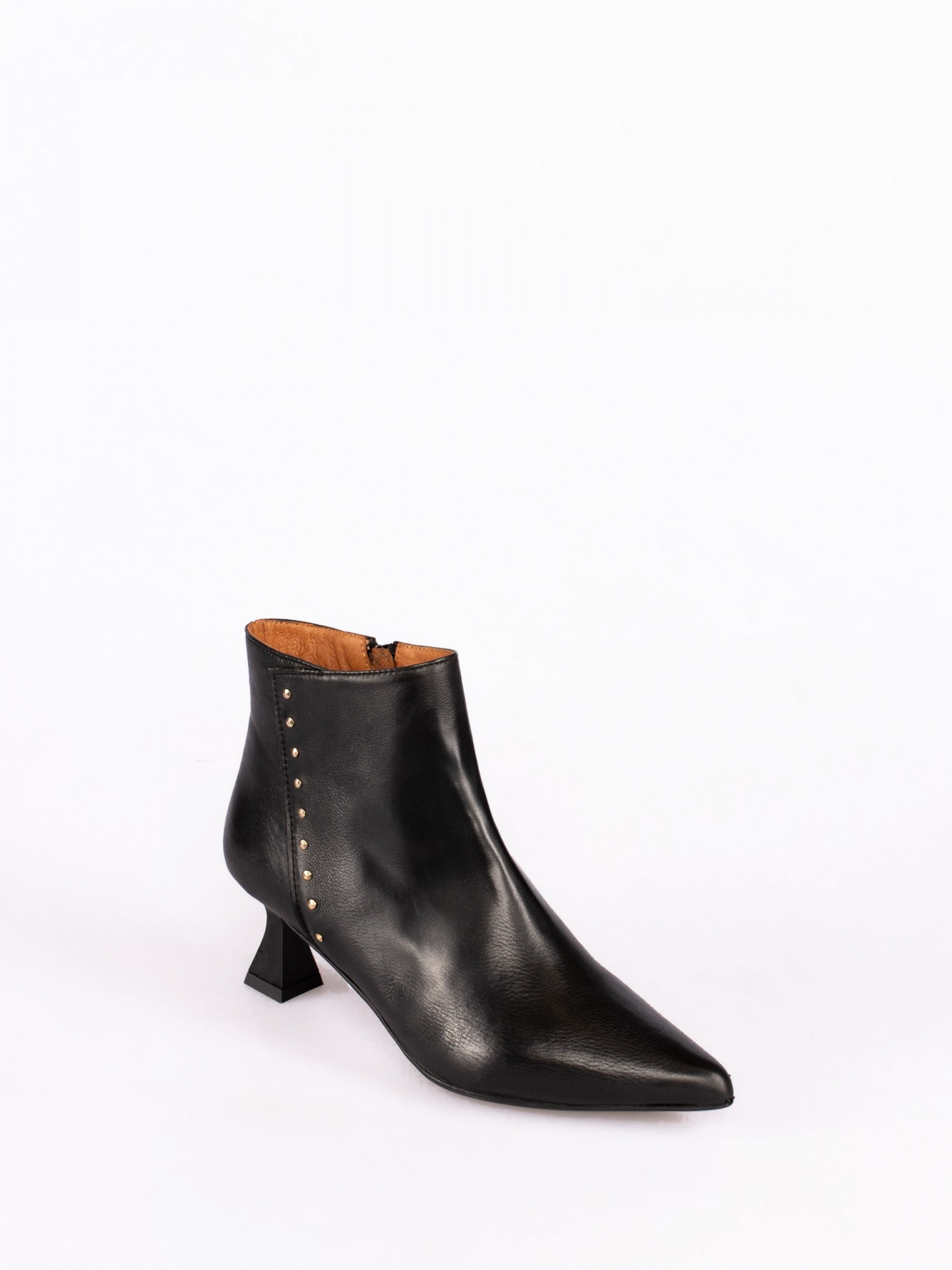 Leather High-heel Ankle Boots