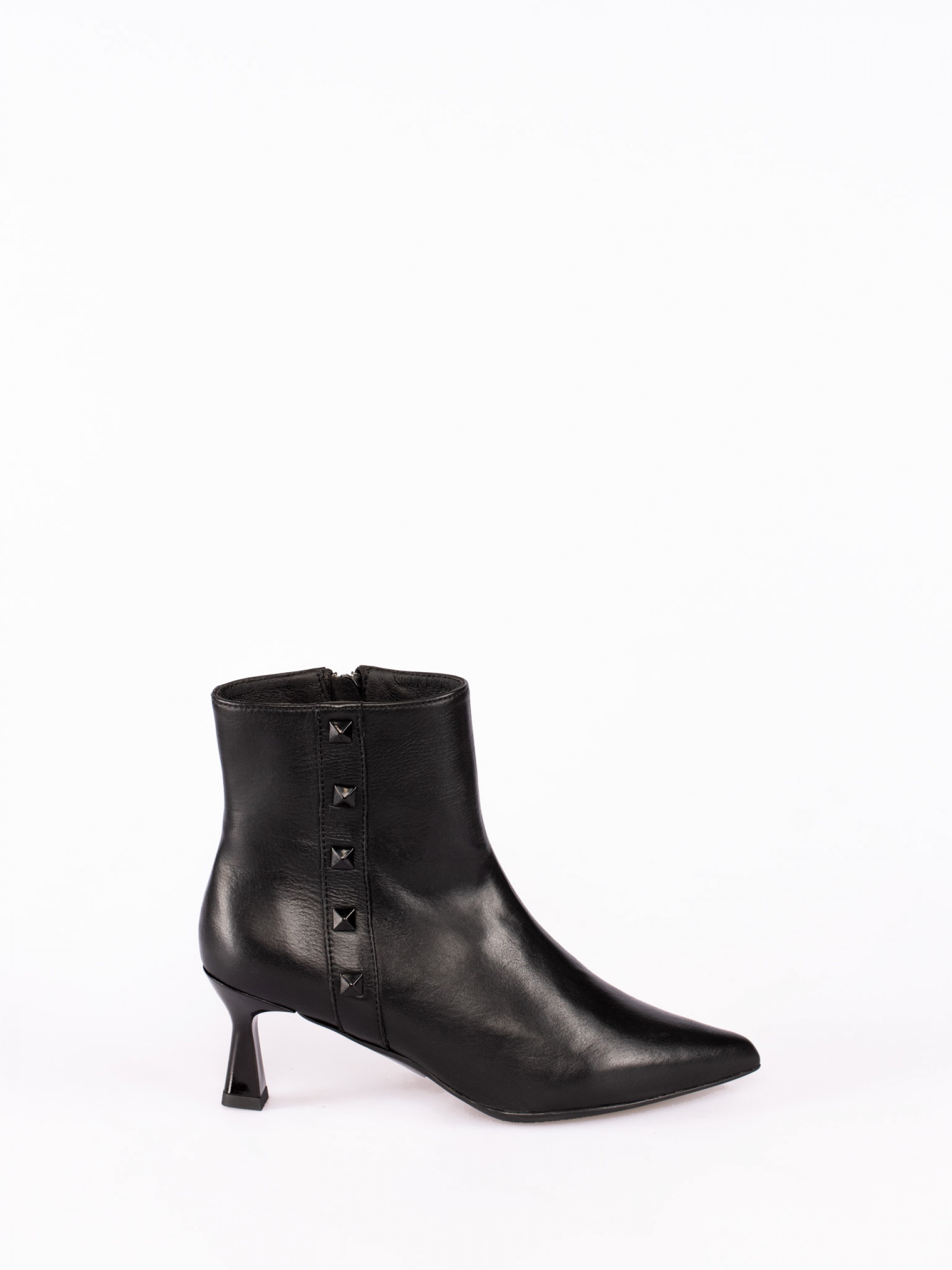 Leather Ankle Boots with Embellishments