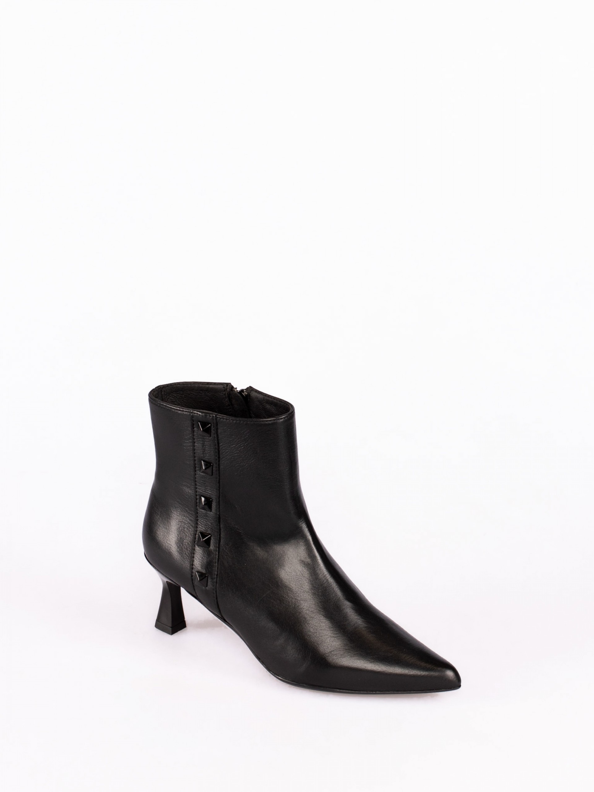 Leather Ankle Boots with Embellishments