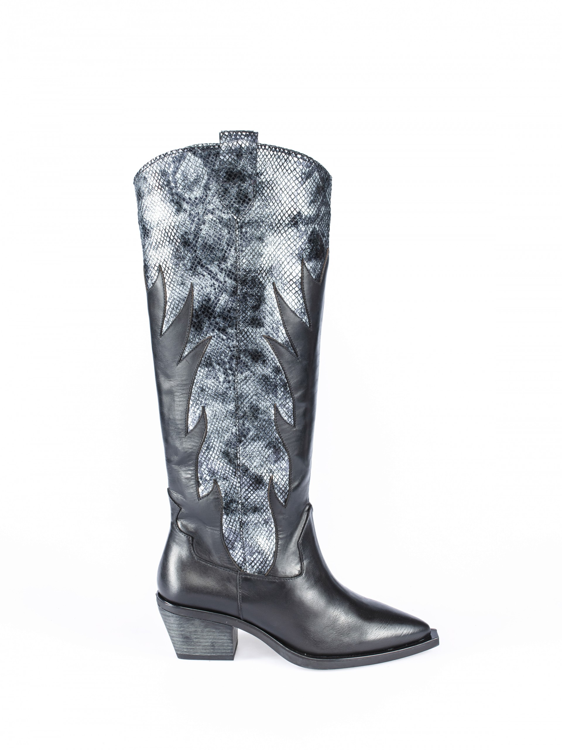 High Leather Western Boot