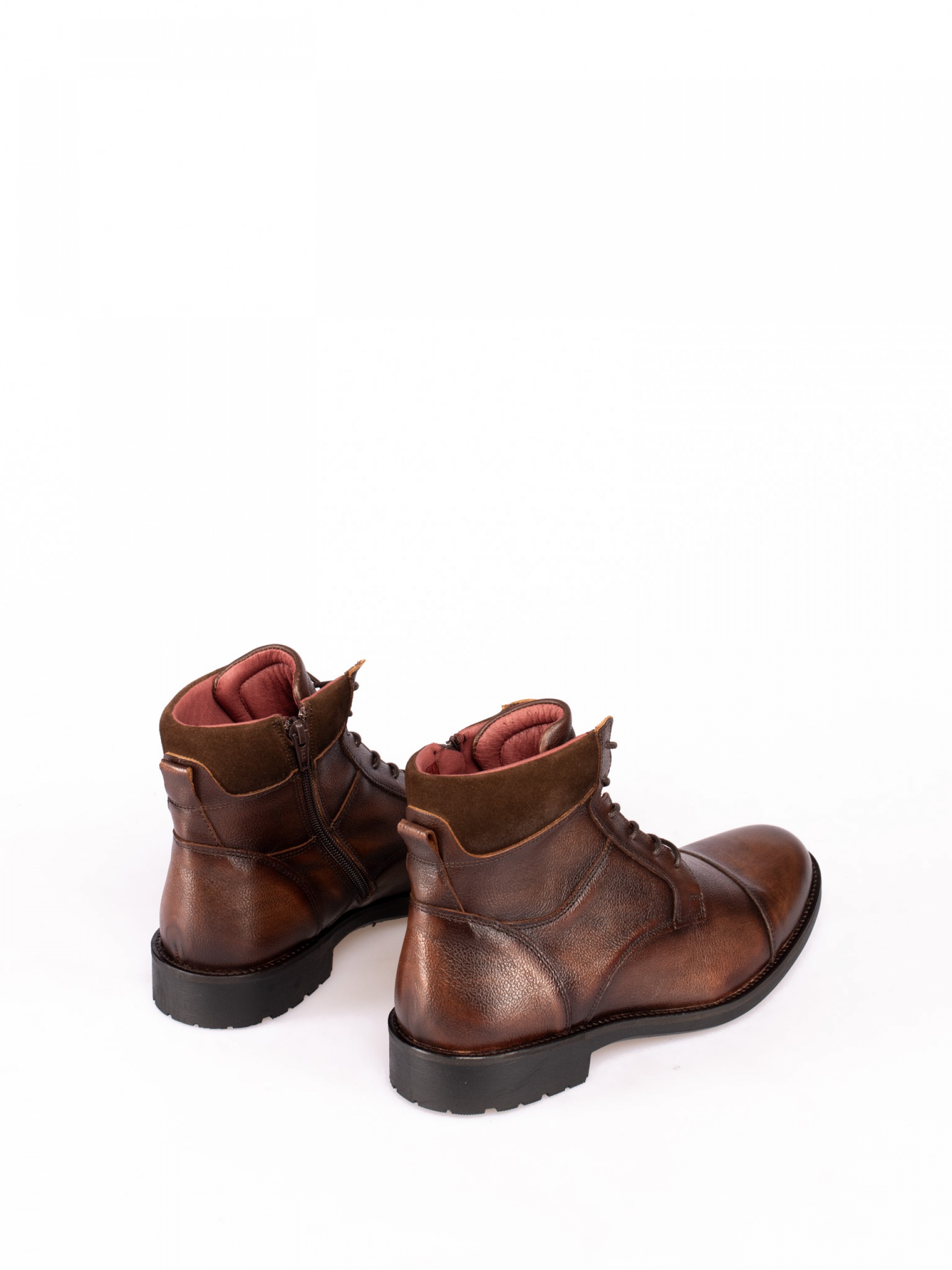 Classic Lace up Ankle Boots in Leather