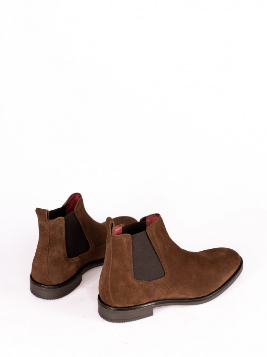 Suede Ankle Boots with Elastics