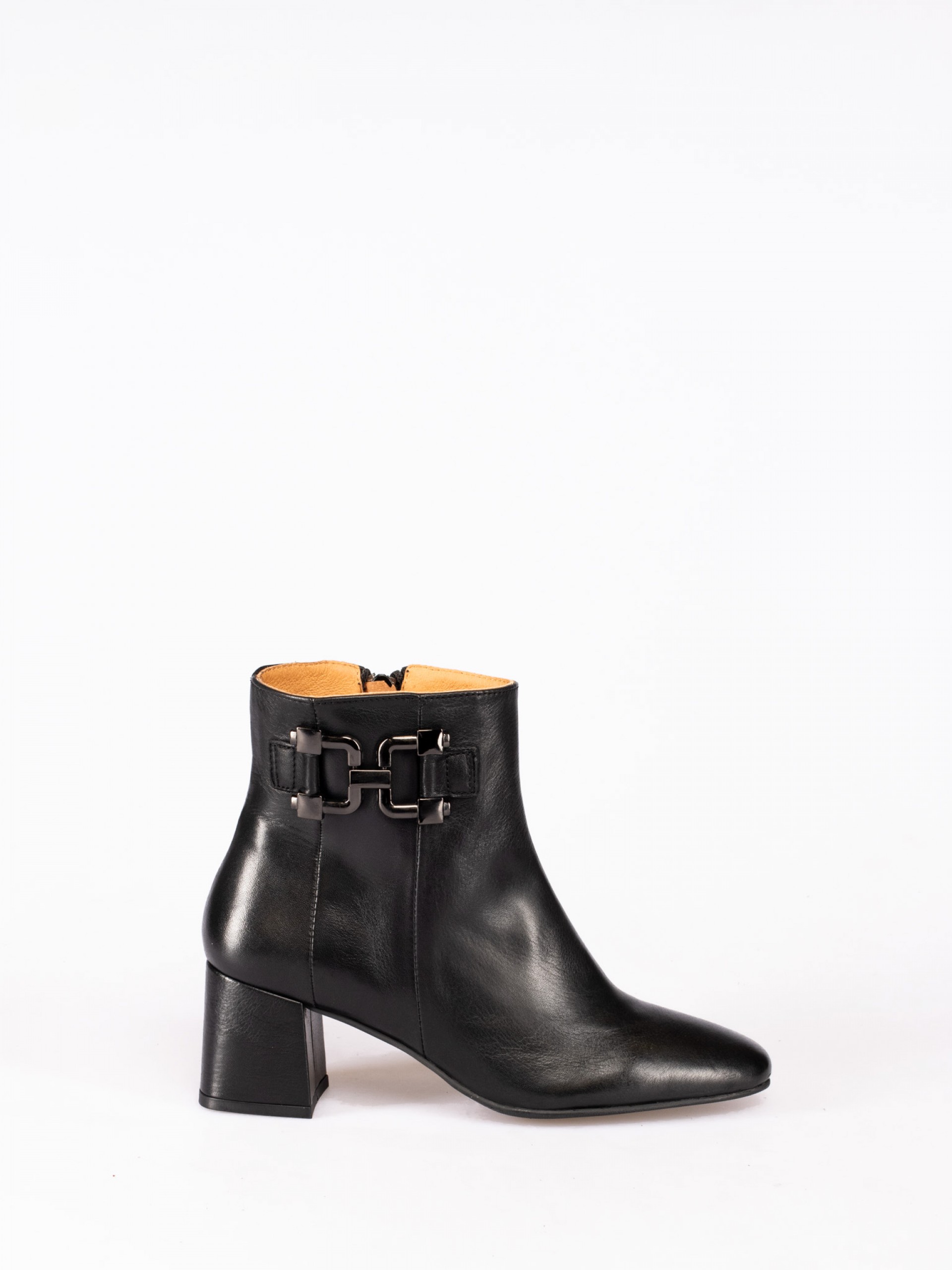 Leather Ankle Boot with Application