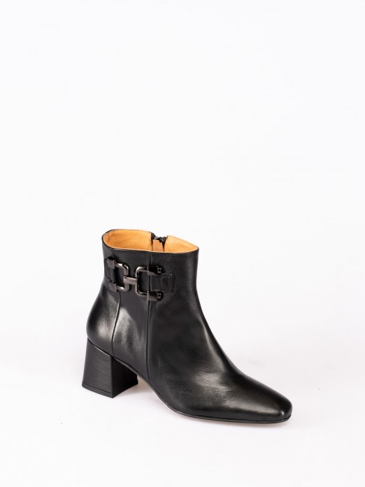 Leather Ankle Boot with Application