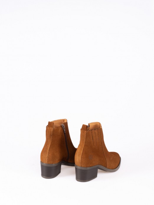 Suede Ankle Boots with Heel
