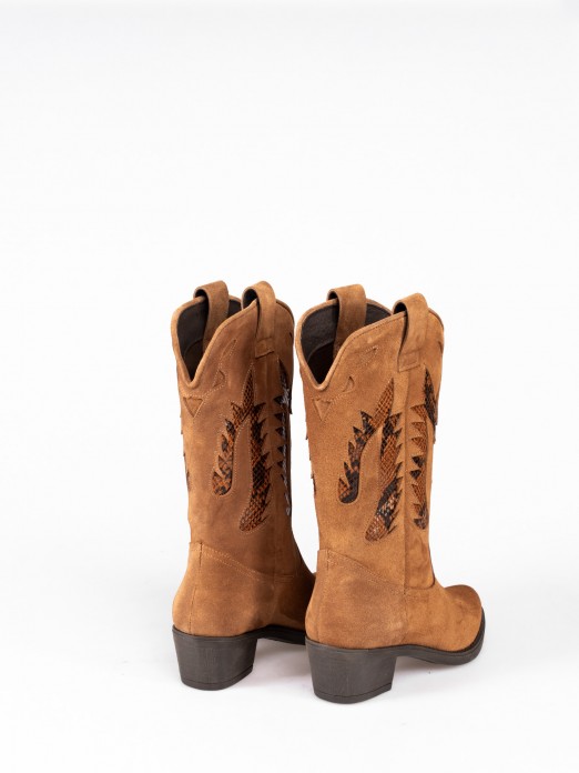 Mid-Calf Texan Boot in Suede