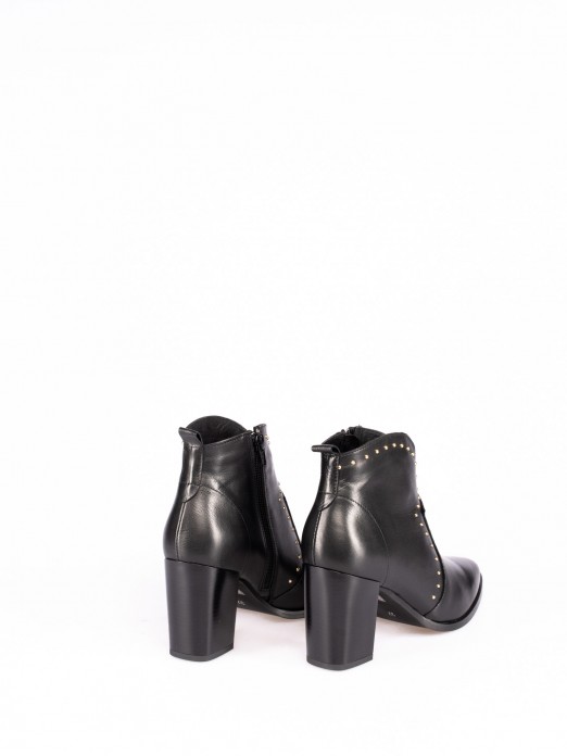 High Heel Leather Ankle Boot.