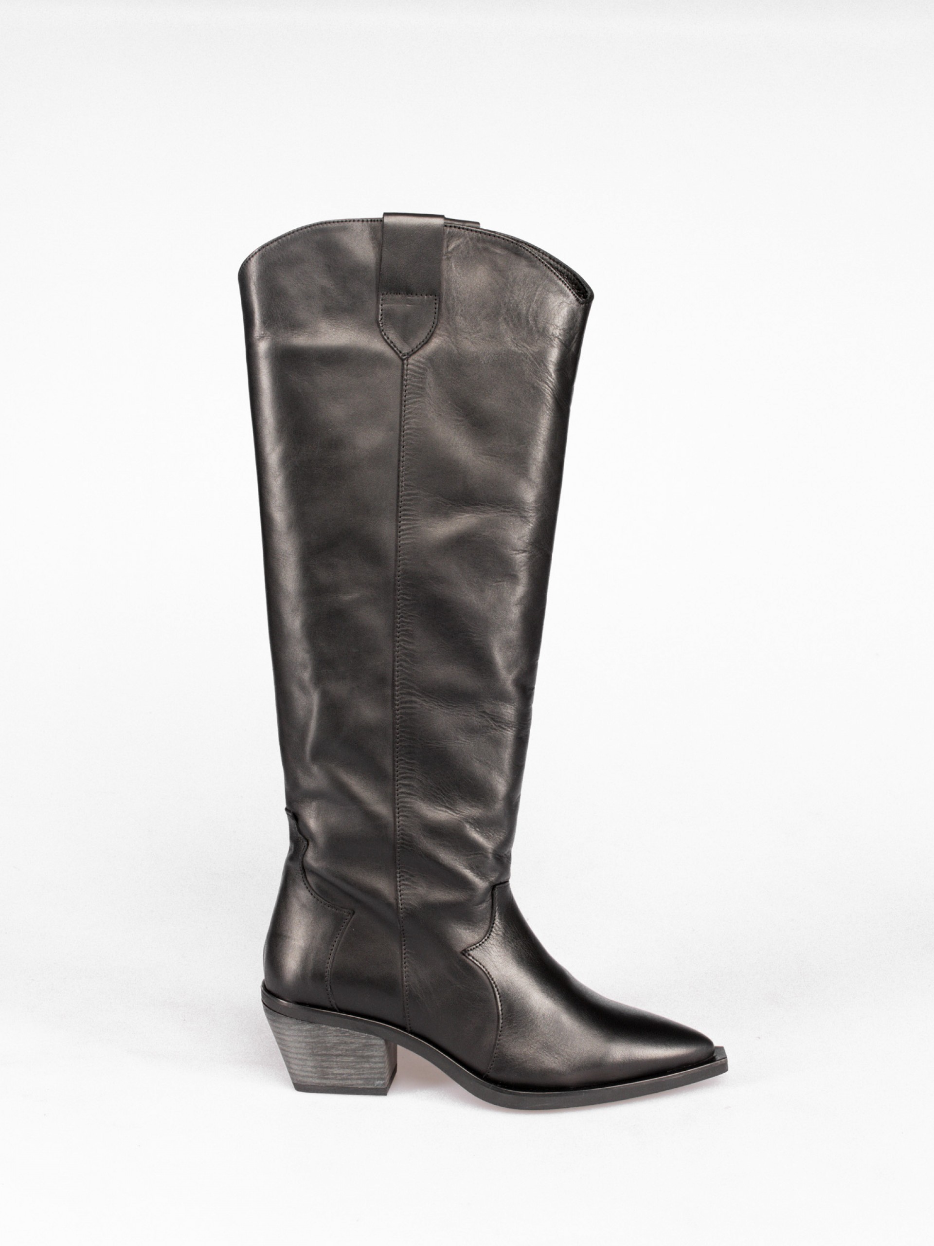 High Leather Western Boot