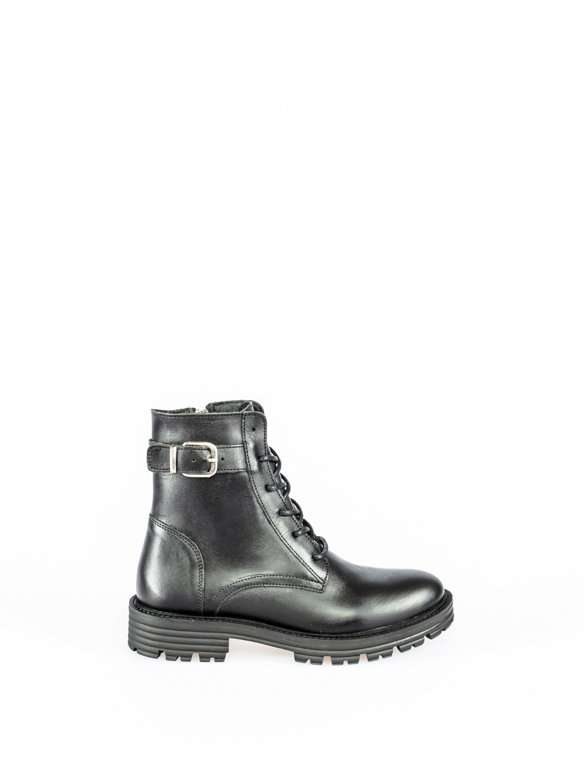 Militar style Ankle-Boots with Buckle Detail