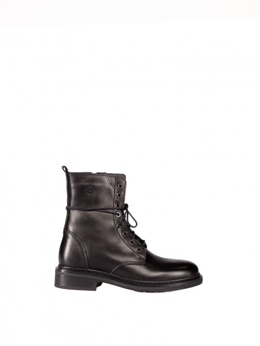 Leather  Militar-Style Ankle Boots