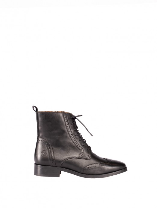 Leather Oxford Ankle Boots