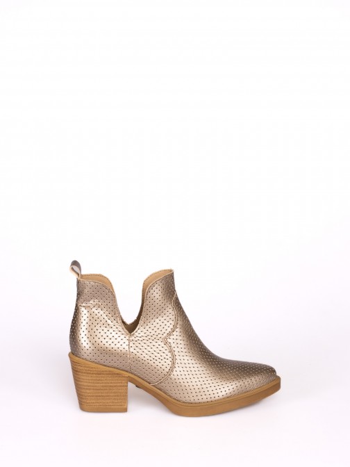 Classic Laminated Leather Ankle Boots