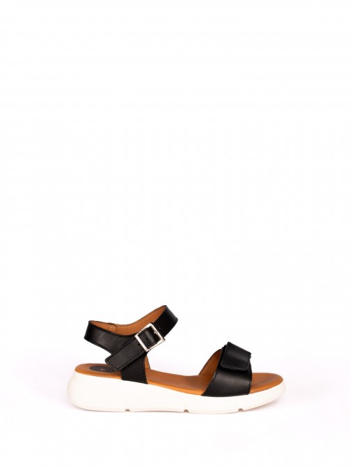 Leather Sandal with Velcro Closure