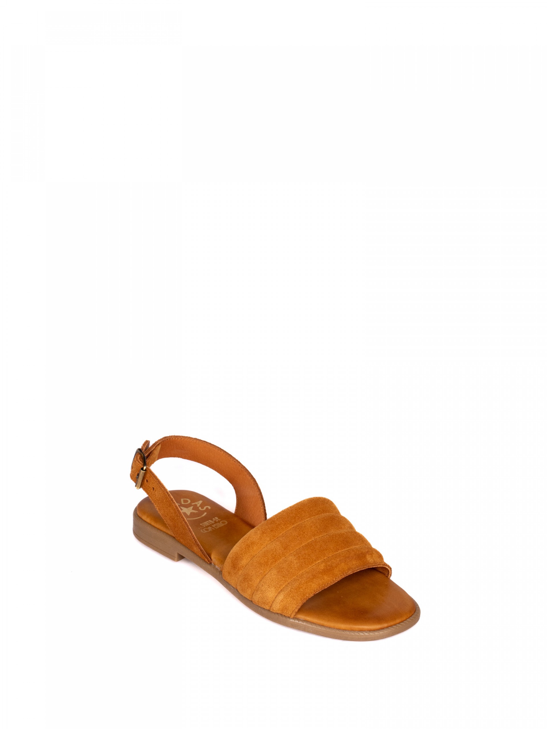 Flat Sandal in Suede with Cushioned Straps