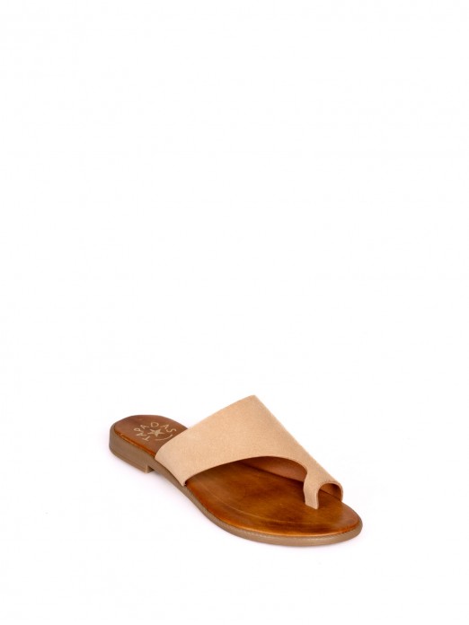 Slipper in Laminated Leather