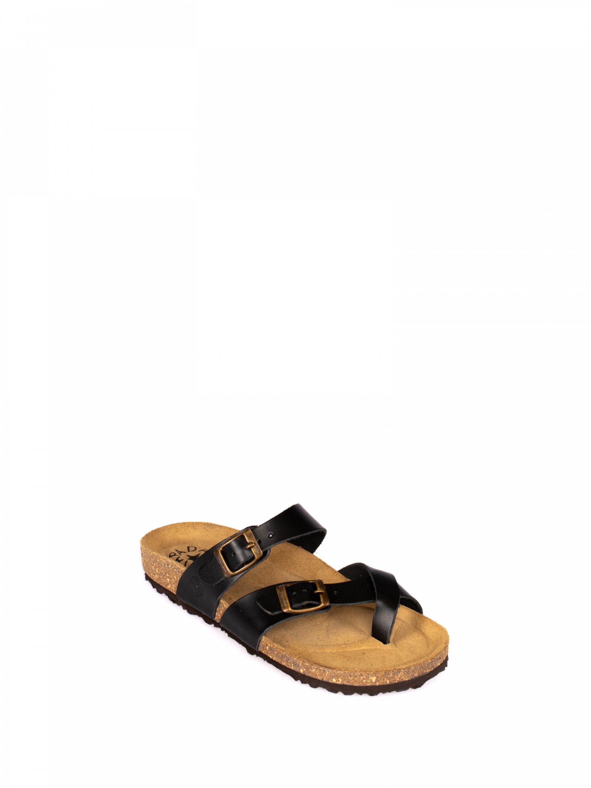 Chinela com Fivelas Pele