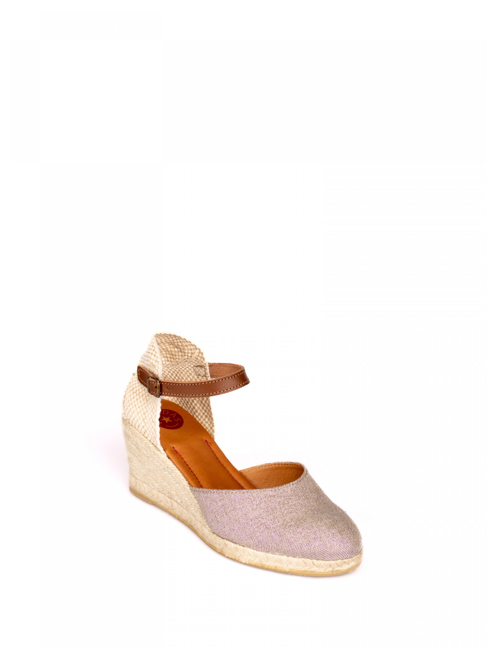 Wedge espadrilles with a glossy finish