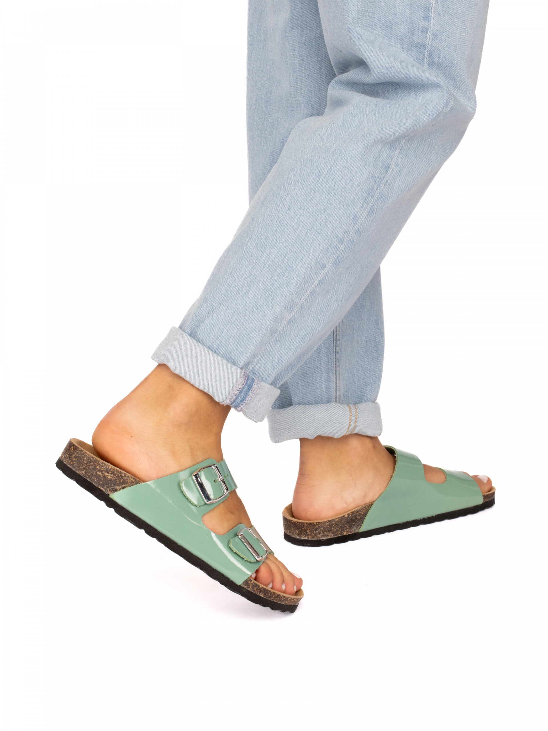 Two Straps Patent Leather Bio Slipper