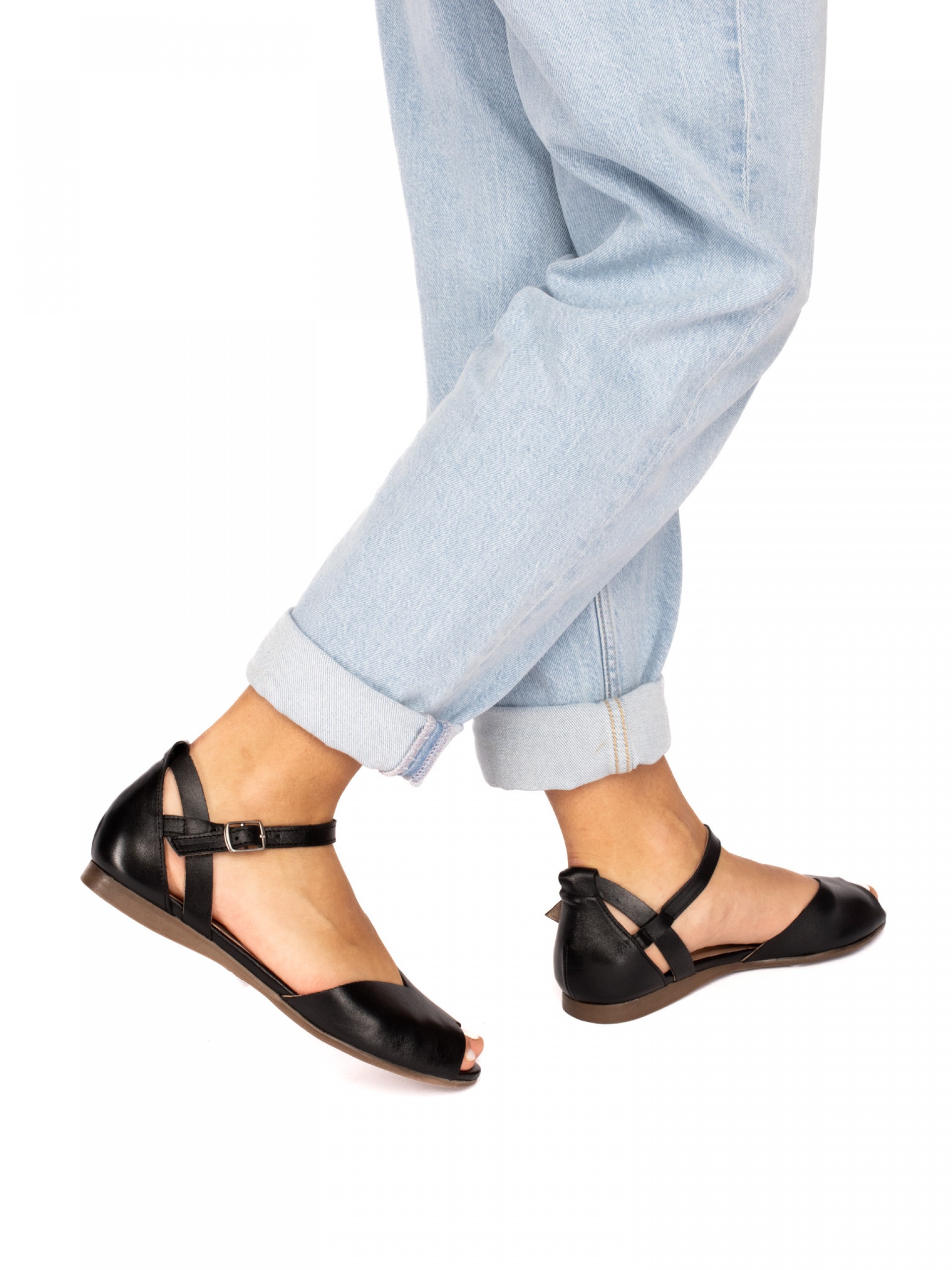 Sandália Rasa em Pele