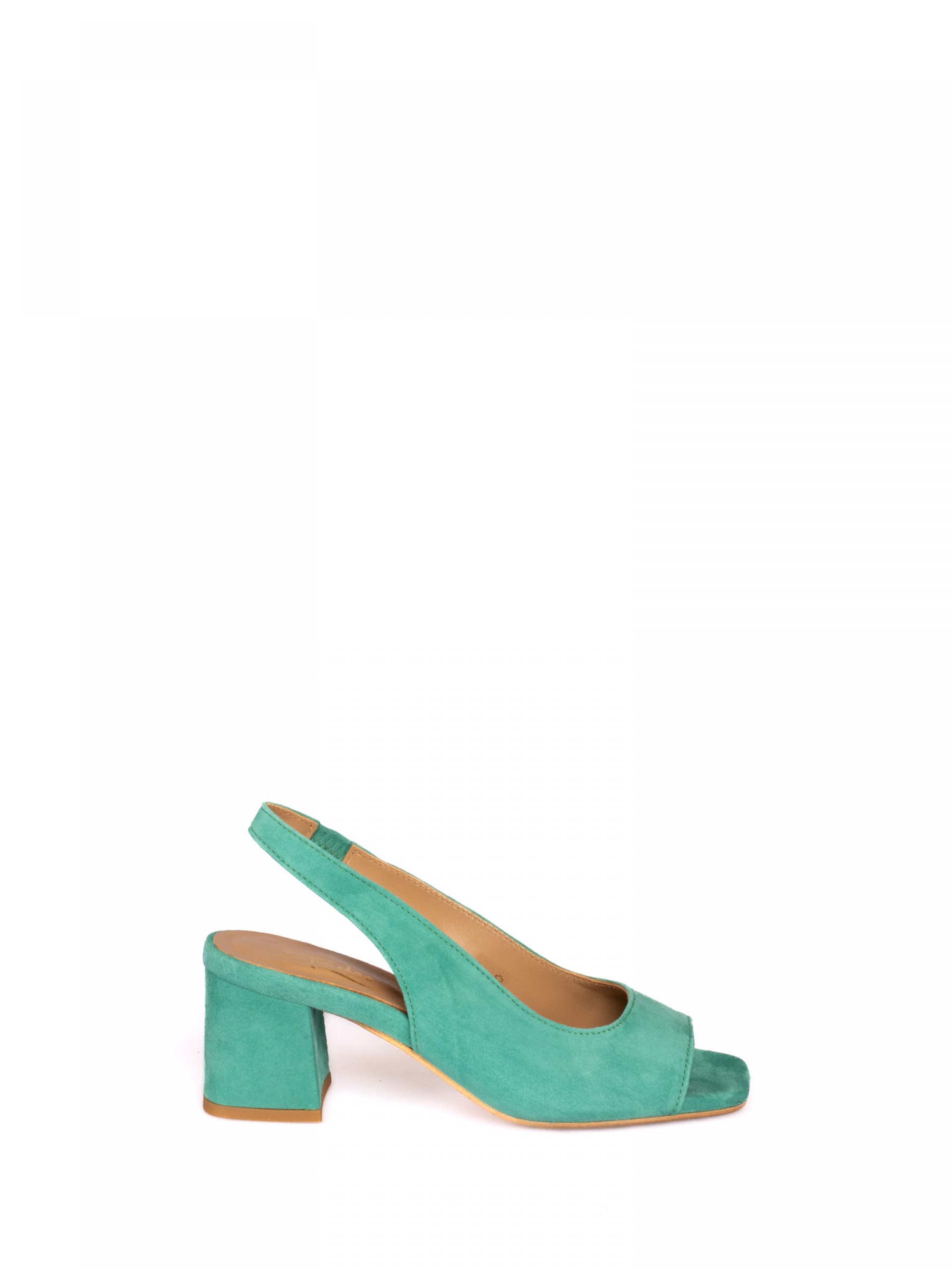 Mid-Heeled suede sandal