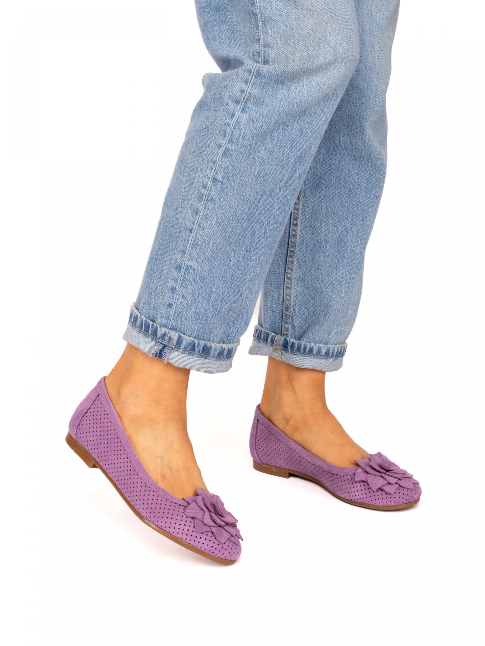 Ballerinas  in Suede with Flower