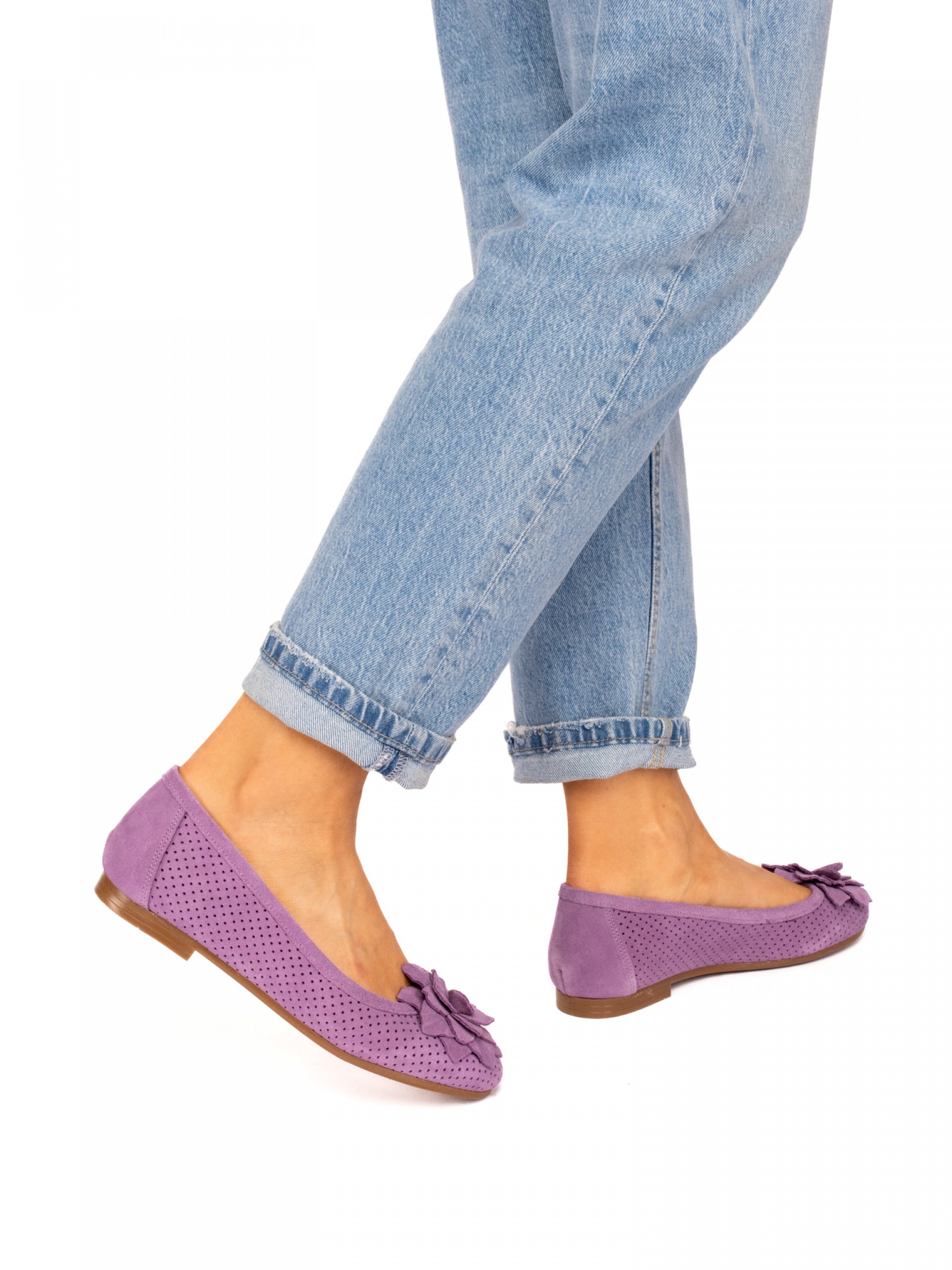Ballerinas  in Suede with Flower