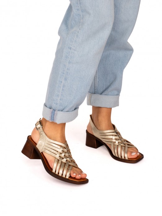 Leather Sandal with Multiple Straps