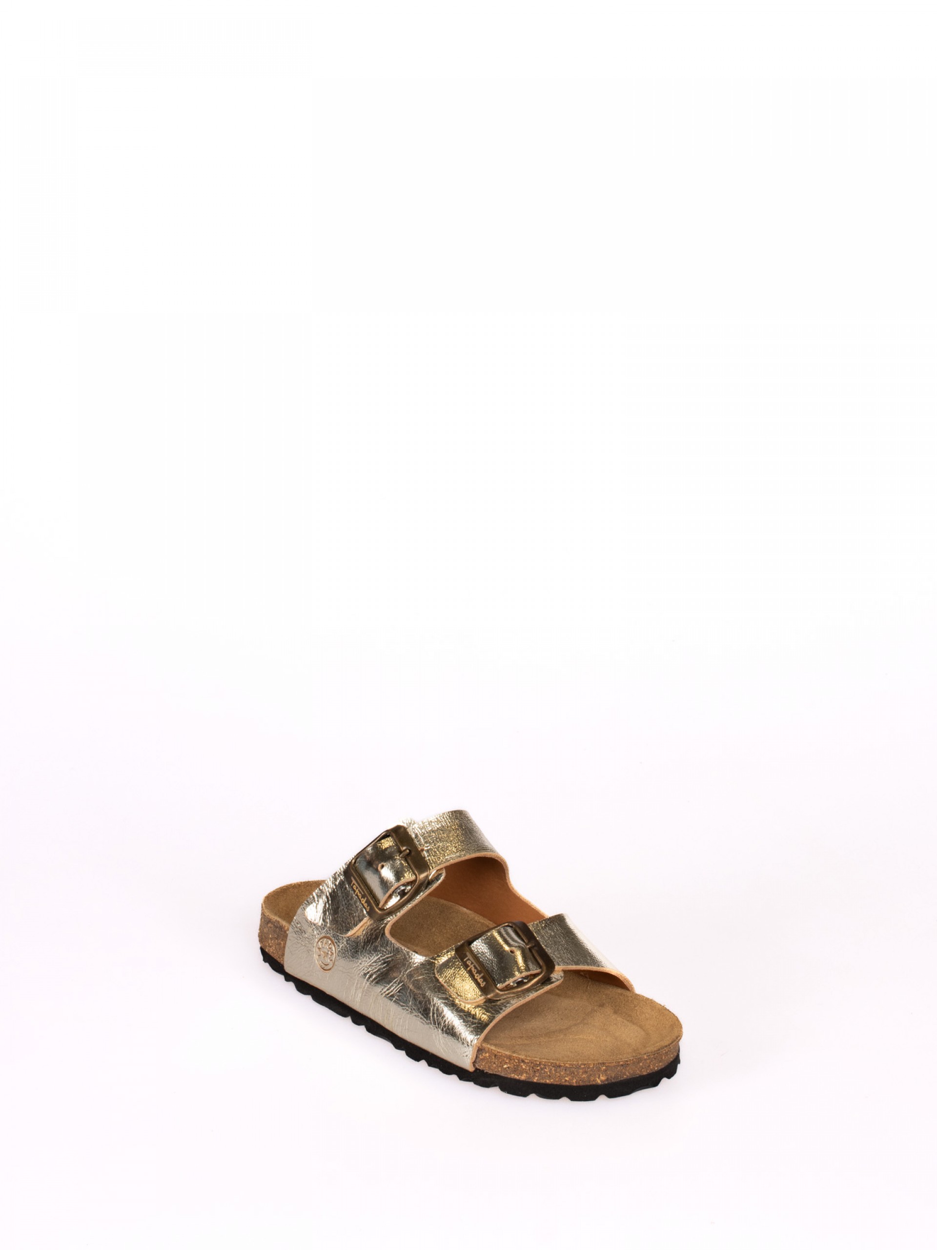 Two Straps Laminated Leather Bio Slipper