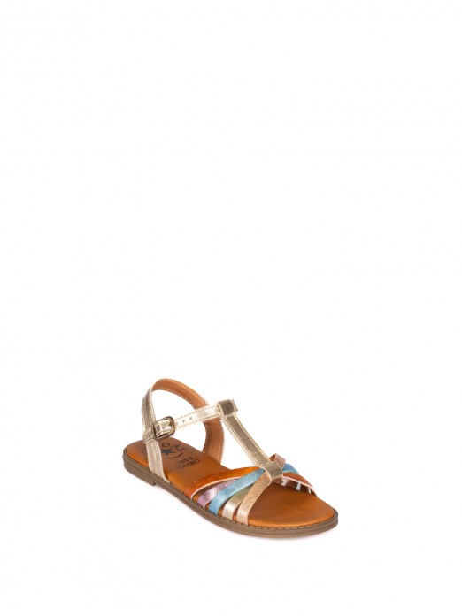 Multicolored Leather Sandal