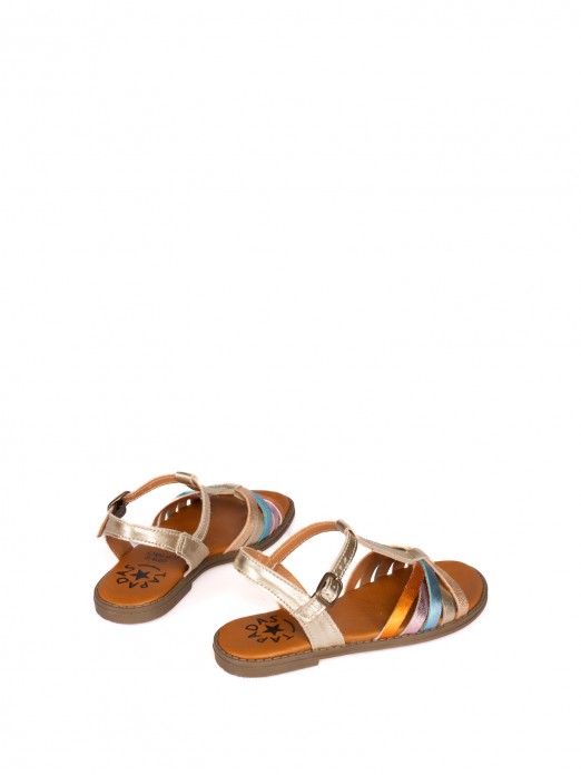 Multicolored Leather Sandal