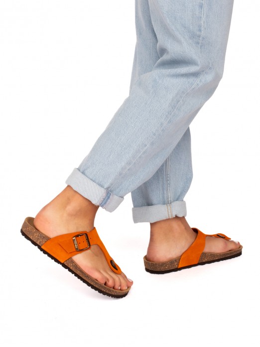 Suede Bio Sandal with Strap