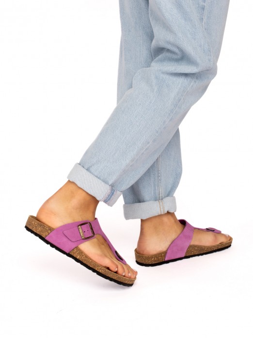 Suede Bio Sandal with Strap
